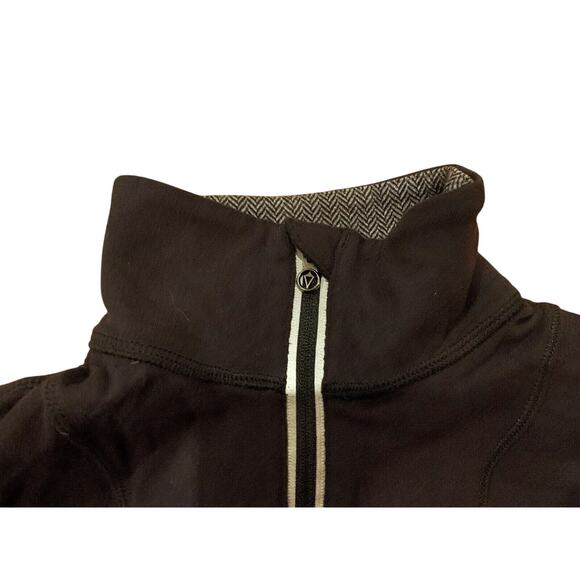 IVIVVA GO AND GLOW HERRINGBONE BLACK PULLOVER TOP SHIRT QUARTER ZIP GRAY Size 10 - Picture 3 of 6